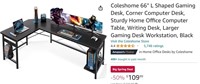 B474 Coleshome 66 L Shaped Larger Gaming Desk