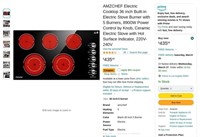 A266  AMZCHEF Ceramic Cooktop 36 - 5 Burner