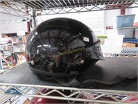 Black Motorcycle Helmet, XS