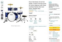 OF2961  Eastar Drum Set 22 for Adults 5 Piece Ki