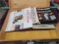 Wooden Case w Vintage Books/Magazines