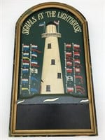 Vintage Hand Painted Lighthouse Plaque