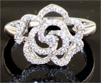 Brilliant White Sapphire Designer Ring