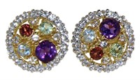 Round 1.00 ct Natural Gemstone Stud Earrings