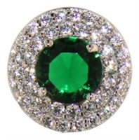 Elegant 2.40 ct Emerald Halo Pendant
