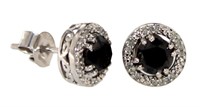 Round Brilliant 2.00 ct Black Diamond Stud Earring