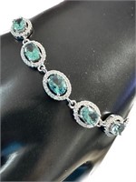 Oval 5.00 ct Blue Topaz Bracelet