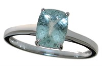 Radiant Cut 2.00 ct Natural Aquamarine RIng