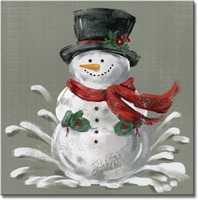 SEALED-Christmas Snowman Canvas Print