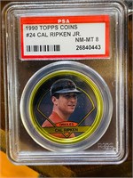 1990 Topps Coins #24 Cal Ripken Jr Graded PSA 8