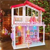 USED-Large Doll House Assembly with Furniture
