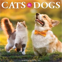 R9074  Willow Creek Press Cats  Dogs 12 x 12 Cale