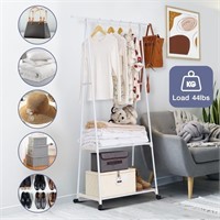 WF432  HONEIER Clothes Rack on Wheels 2-Tier 45