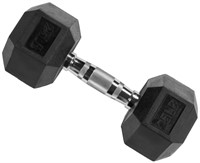 WFF2007  Rubber Hex Dumbbell 25LBs Single