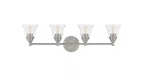 W3193  32.5in 4-Light Brushed Nickel Glass Shades
