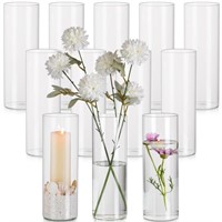 WF907  Glasseam 3.3x10 Clear Glass Vases Set of 1