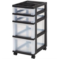 W3039  IRIS 4-Drawer Storage Cart Black