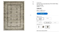 F4 710 X 1010 White Floral Area Rug