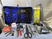 Tool Lot Clippers, Scissors, Vise, Dry Wall Sander