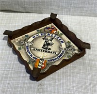 Very Old Amsterdam Ceramic Tile and Metal Ash Tray