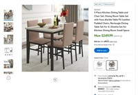W3230  Segmart Dining Set with Faux Marble Table