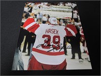 Dominik Hasek red Wings signed 8x10 photo COA