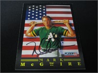 Mark McGwire A's signed baseball card COA