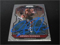 Dennis Rodman Bulls signed basketball card COA