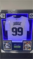 Aaron Judge Signed Framed Jersey COA Pros