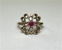 Sterling Silver Ruby Ring 3 Grams Size 6.75