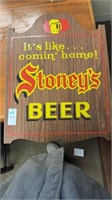 Stoneys beer sign