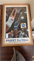 Pabst blue ribbon basketball picture beer sign