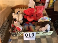A lot of TY beanie babies, and other stuff toys