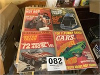 Vintage motor trend and hot rod magazines
