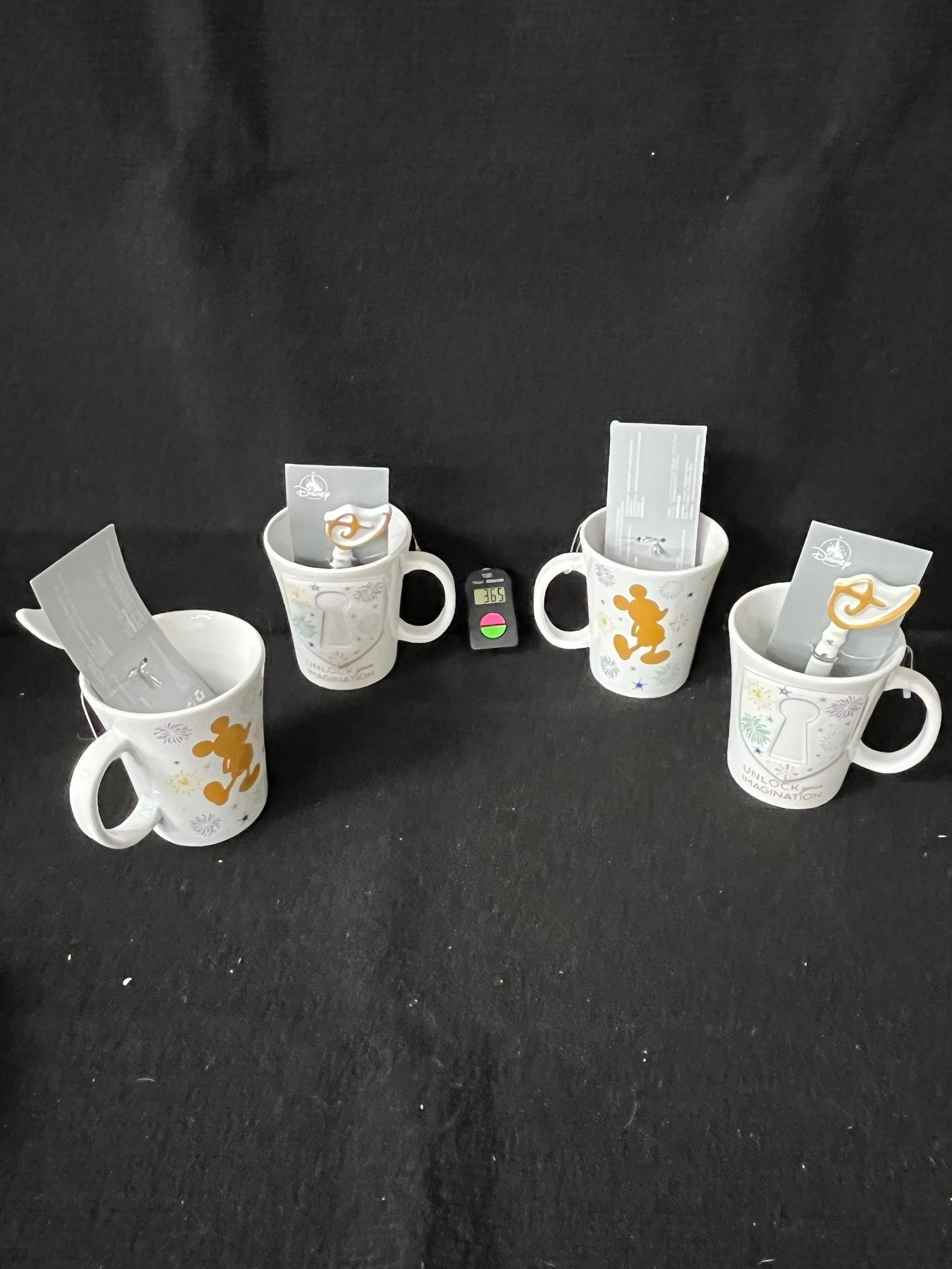 Disney Coffee Cups Set of 4 New