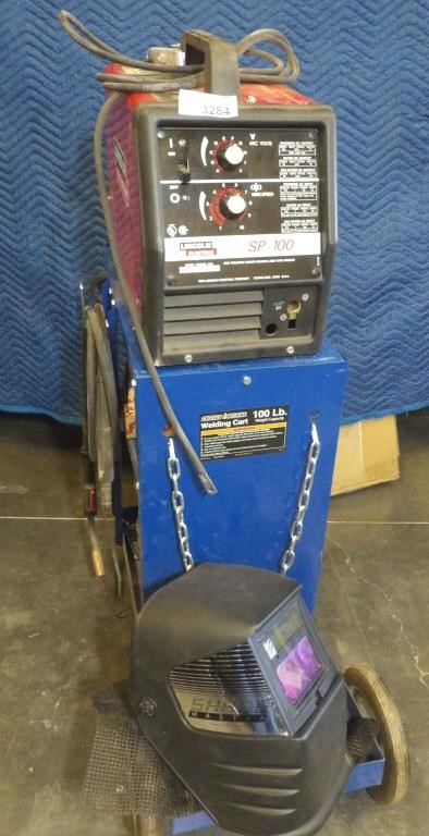 Welding Cart & Lincoln Electric Sp-100 Welder