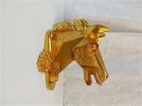 Large Horse Head Gold Coloured Wall Mount