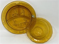 Tiara Pressed Glass Mother Hubbard Bowl Plate