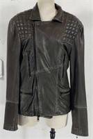 $720 All Saints Mens Sz M Leather Biker Jacket