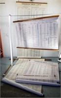 6 Large Vintage Rolling Out Conversion Charts