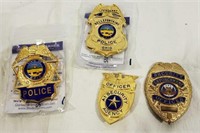 *** 4 Asstd Gold Badges - Security & Police