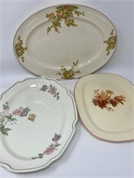 Trio of Vintage Serving Platters Plates Trays