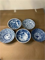 LOT OF 5 MADE IN JAPAN SERVING BOWLS