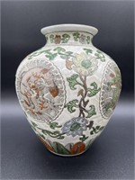 Vintage Porcelain Dragon and Blossom Vase