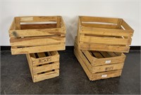 Lot of 4 Vintage Wooden Crates