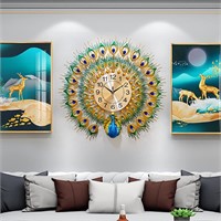 $90  EURSON Peacock Wall Clock 23.7 inch (B&G-S)