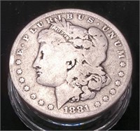 1881 Morgan Silver Dollar, 90% Silver 38.1MM,
