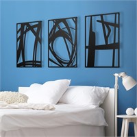 $100  Metal Art 3D Abstract  W15.75*H22.83in  3Pcs