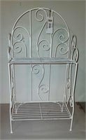 Wrought Iron Folding Plant Stand, scrolled design