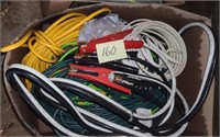 Box of electrical wire & jumper cables